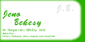 jeno bekesy business card